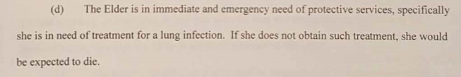 Beverly Finnegan order. The court will hear today from those who want her removed from life support.
