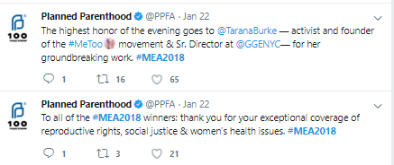 Image: Tweet from Planned Parenthood 