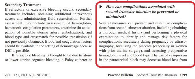 Image: ACOG Practice Bulletin second trimester June 2013