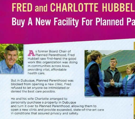 Image: Fred Hubbell bought abortion clinic for Planned Parenthood (Image credit Wrong Way Fred website)