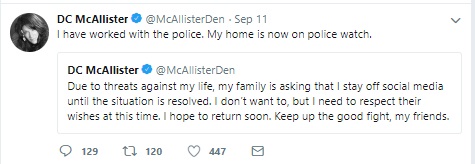 Image: PJ Media writer DC McAllister threatened for Tweet (Image credit: Twitter) 