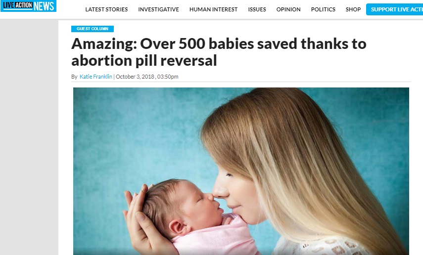 Image: Abortion Pill Reversal Saves Lives (Image: Live Action News) 