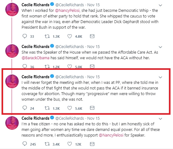 Image: Former Planned Parenthood prez Tweet reveals Dems knew ObamaCare would fund abortion (Image: Twitter)