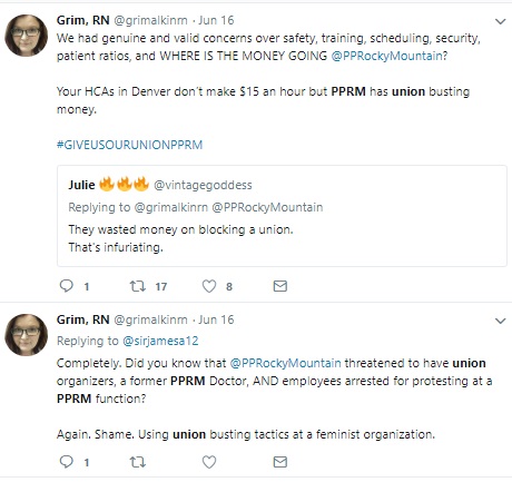 Image: Planned Parenthood staffers on unionizing (Image Twitter)