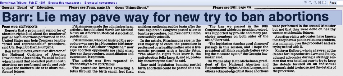 Image: Ron Fitzsimmons lied over partial birth abortions