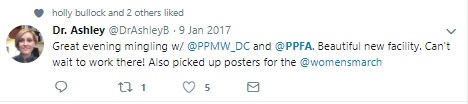Image: Ashley Brant works at Planned Parenthood Metro DC (Image credit Twitter)