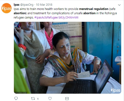 Image: IPAS refers to Menstrual Regulation as an abortion (Image: Twitter)