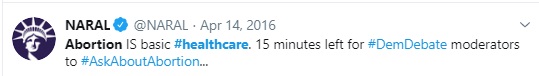 Image: NARAL abortion is Health Care 2016 (Image: Twitter) 