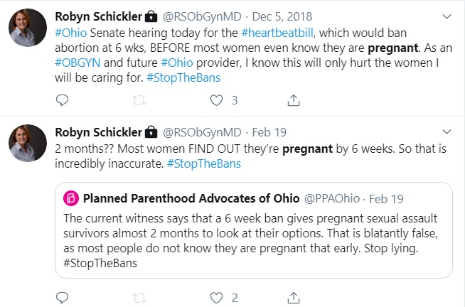 Image: Robyn Schickler opposes prolife heartbeat bills in Ohio (Image: Twitter)