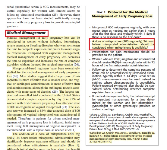 Image: ACOG practice bulletin on pregnancy loss recommends using abortion pill