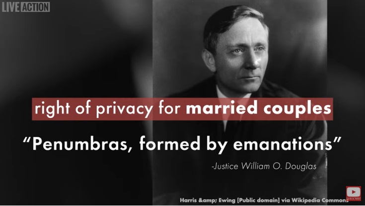 Image: Roe v Wade abortion decision and based on alleged right to privacy (Image: Live Action video on history of abortion)