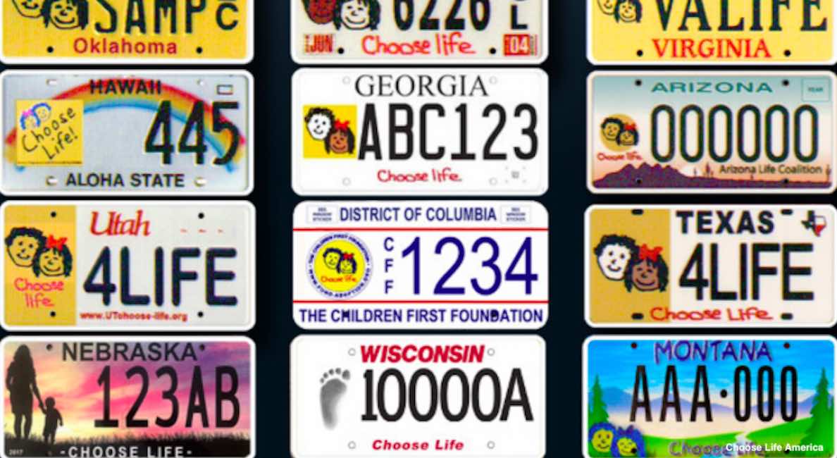 choose life license plates