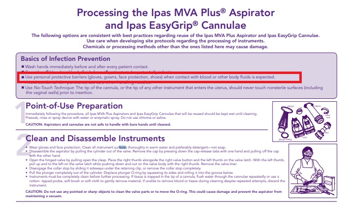 Image: IPAS suggests using PPE for MVA abortion