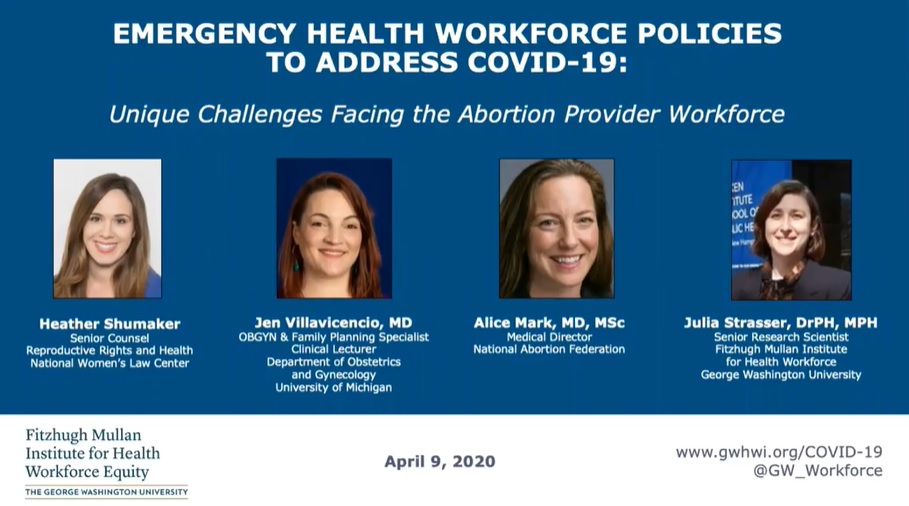 Image: Fitzhugh Mullan Institute abortion webinar April 2020 abortion pill pushing factories