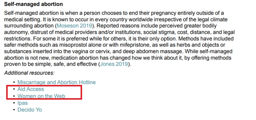 Image: TEACH abortion training Medication abortion promotes Illegal websites