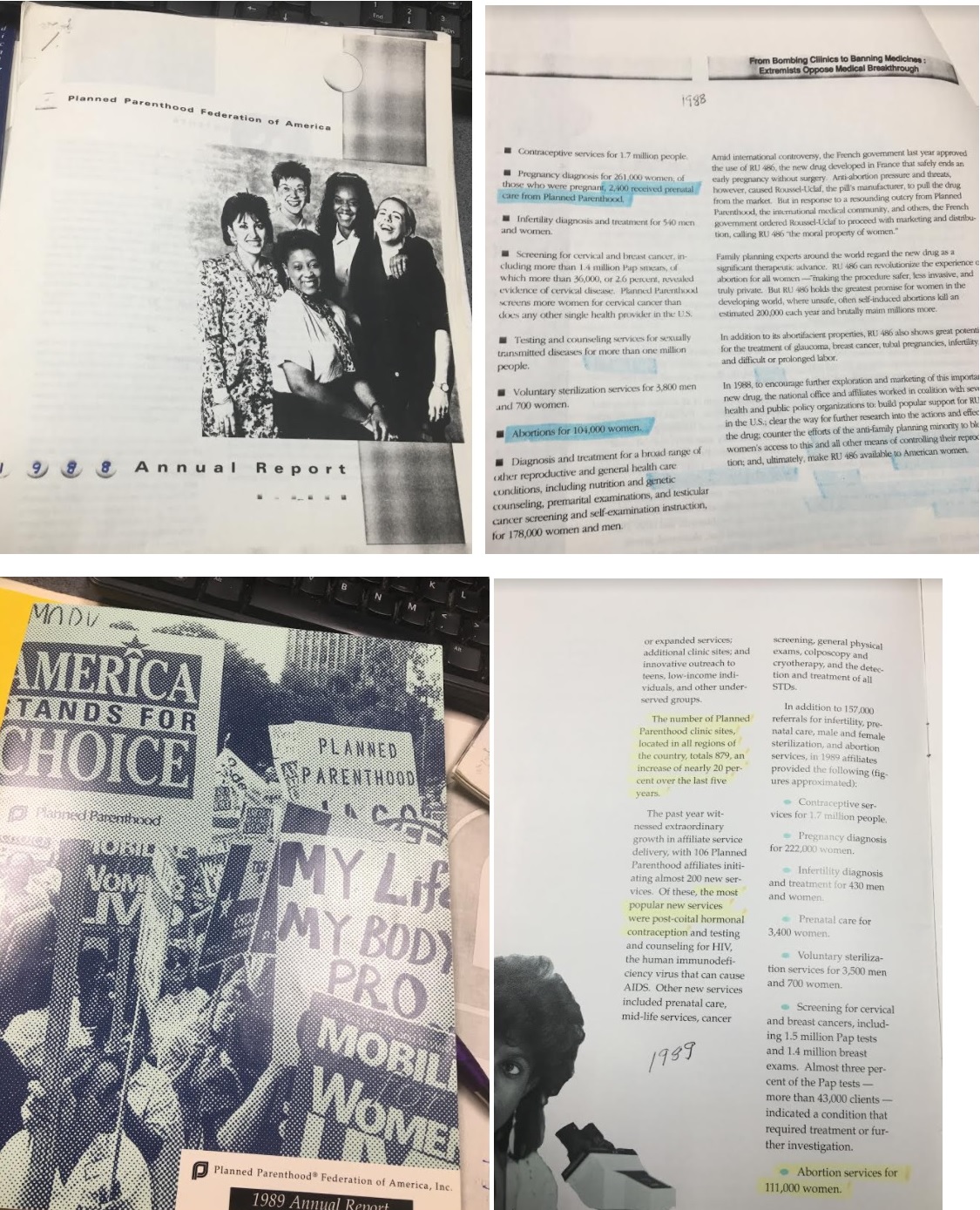 Image: Planned Parenthood prenatal clients v abortion 1988 and 1989