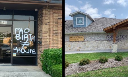 Image: Denton Texas pro-life Pregnancy Centers Vandalized May 7 2022 (Image Credit: Carole Novielli)