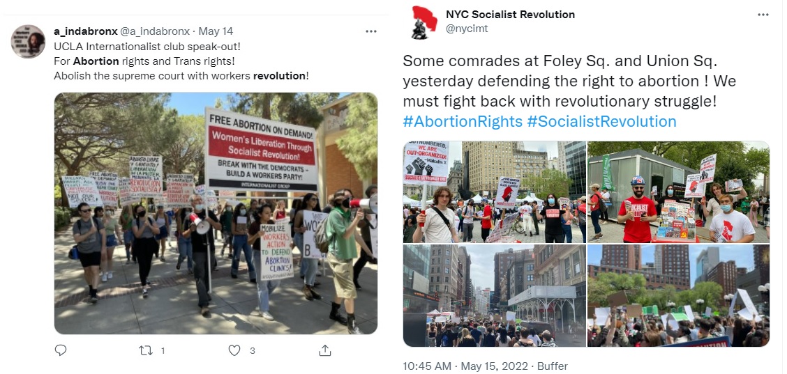 Image: Pro-abortion groups calling for revolution (Images: Twitter)