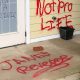 Image: Jane's Revenge spray painted on pro-life pregnancy center