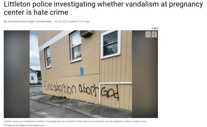 Image: Pathways PRC Littleton NH PRC Vandalized June 28 (Image: Union Leader)