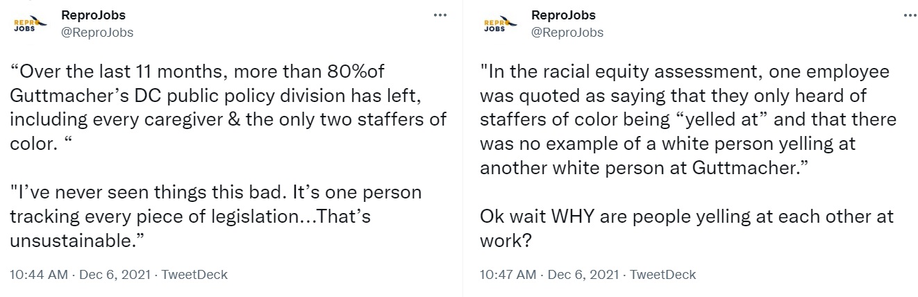 Image: Reprojobs on disunity at Guttmacher (Image: Twitter)