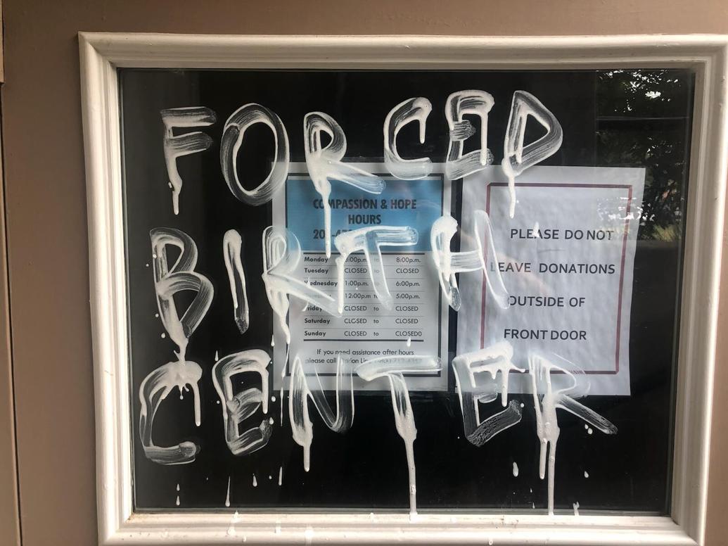Image: Compassion and Hope Pregnancy Center of Pocatello Idaho vandalized by pro-abortion violence