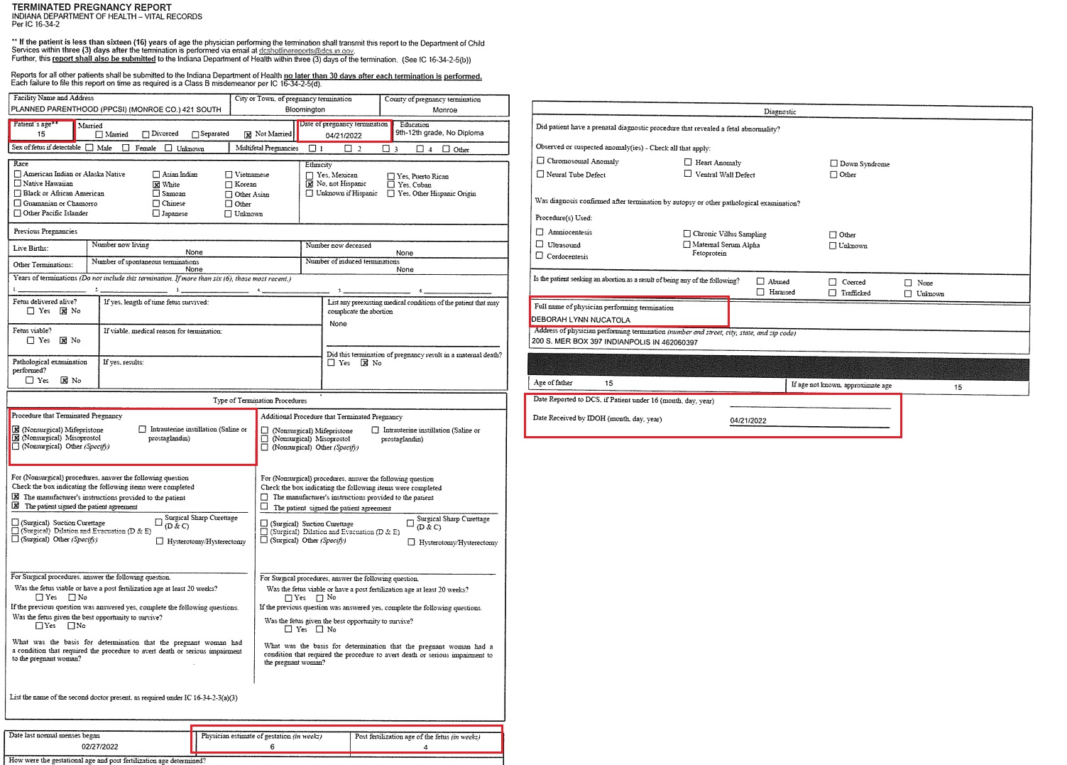 Image: Planned Parenthood Bloomington minor abortion pill Nucatola 04212022