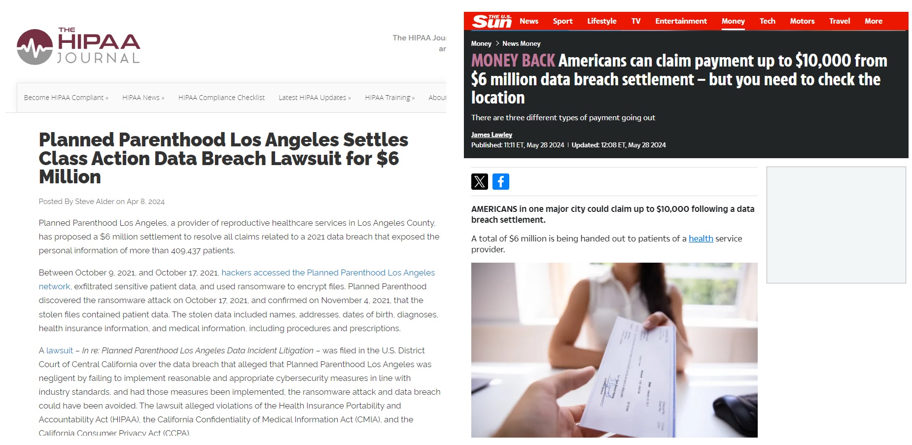 Planned Parenthood Los Angeles data breach $6 million settlement