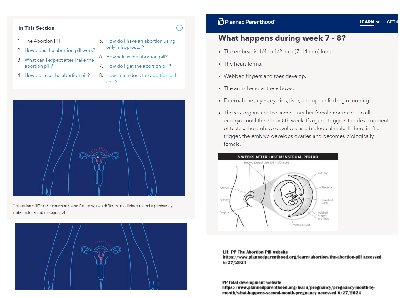 False and Deceptive Marketing: Planned Parenthood vid shows baby as a dot verses PP fetal development