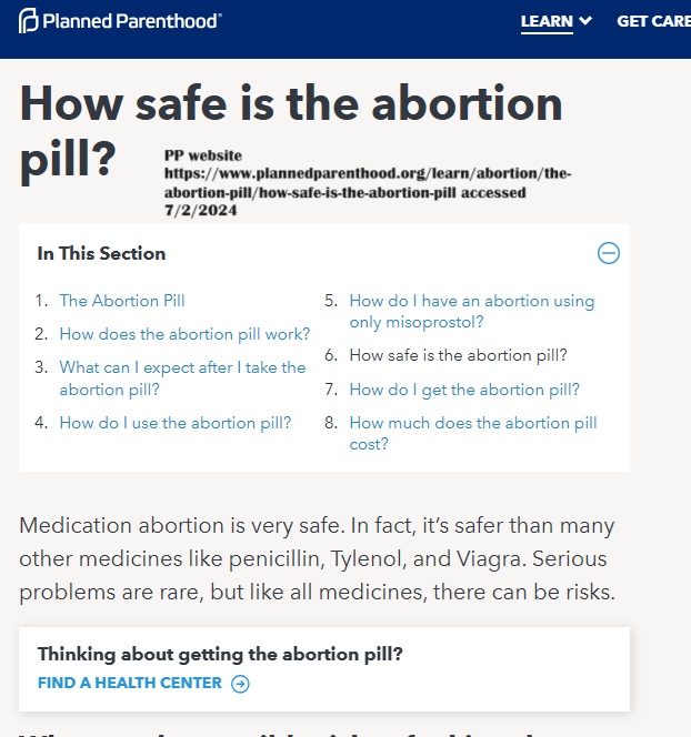 Planned Parenthood claims abortion pill safer than Tylenol