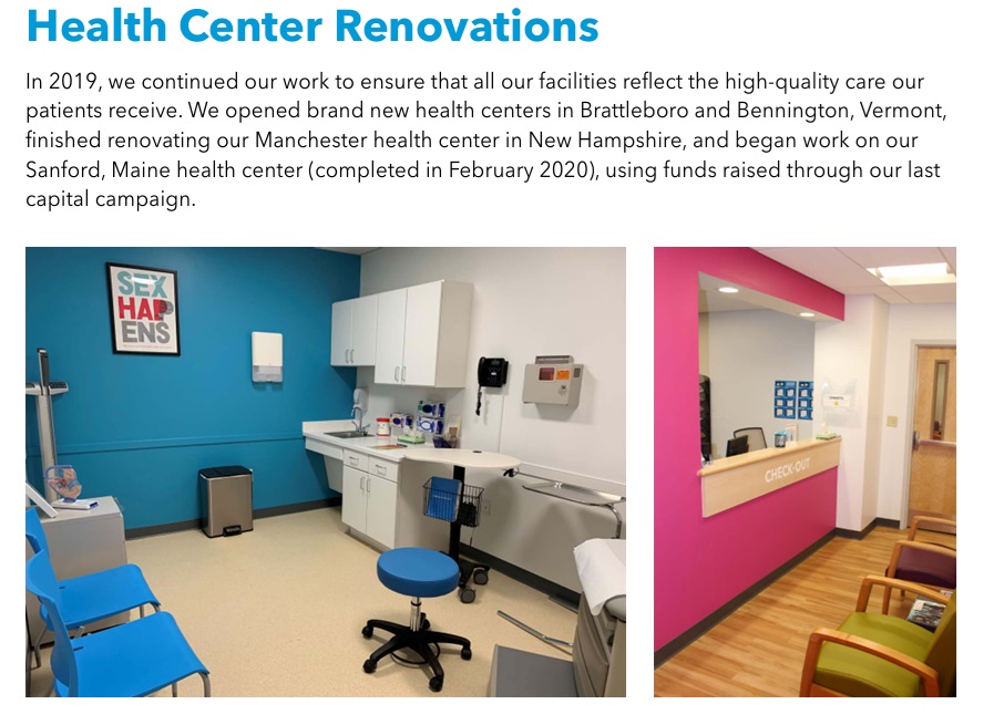 Planned Parenthood Northern New England PPNNE 2019AR Facility renovations